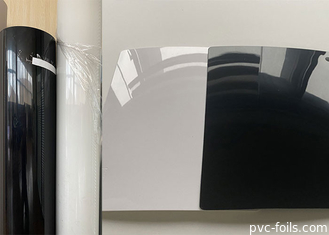 Aluminium à haute brillance de membrane de PVC pour le noir blanc laiteux de portes de Cabinet