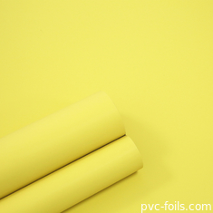 Films décoratifs en PVC de couleur jaune super mat pour les portes des armoires de chambre