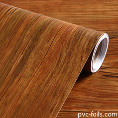 Modèle de bois auto-adhésif en papier PVC décoratif intérieur film vinyle pour MDF
