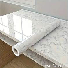 Film de décoration en PVC auto-adhésif en marbre blanc résistant à l'huile