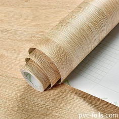 Film de vinyle PVC amovible autoadhésif à grains de bois pour revêtement de meubles