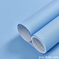 Couleur bleue solide Film auto-adhésif en PVC mat en relief - pelure et colle pour revêtement de meubles