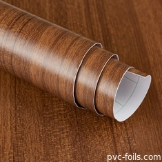 Longueur réglable du rouleau Feuille décorative en PVC au motif de noyer Résistant aux acides 30m-50m
