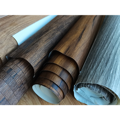 0.35mm Film décoratif en PVC en relief profond en bois foncé Pvc Membrane Foil pour les portes de meubles