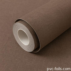 Texturage du tissu Couleur solide Texturage en PVC Auto-adhésif Couverture murale Pour la décoration intérieure des murs