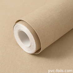 Texte du tissu Couleur solide Pvc Film auto-adhésif Pour la décoration de panneaux muraux intérieurs