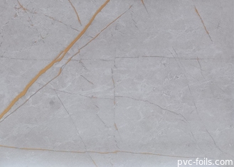 Café de table d'aluminium décoratif de PVC de marbre de film de Grey Gloss White Self Adhesive