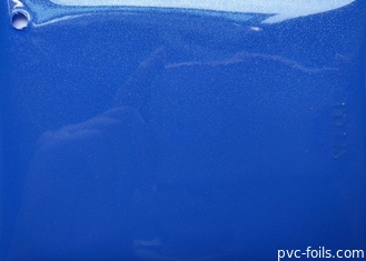 Haut brillant brillant de PVC du film 90cm de décoration auto-adhésive bleue de Cabinet