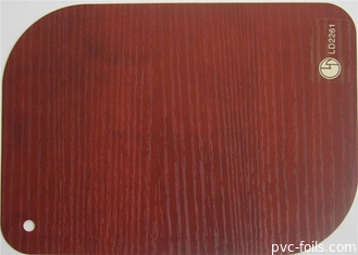 Enveloppe décorative de tuyau de rideau en aluminium de film de PVC de grain en bois non adhésif