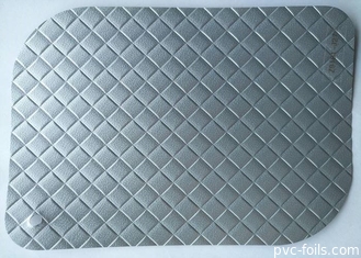 Décoration en stratifié métallique de panneau de meubles de porte de conception de feuille de PVC de tissu