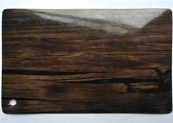 Film décoratif de PVC de grain en bois à haute brillance pour la largeur des meubles 1420mm