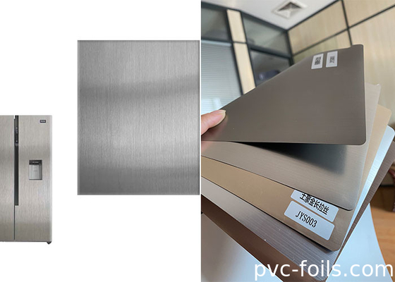 L'argent souple de méta balayent le film décoratif de PVC de couleur pour le panneau d'appareil ménager