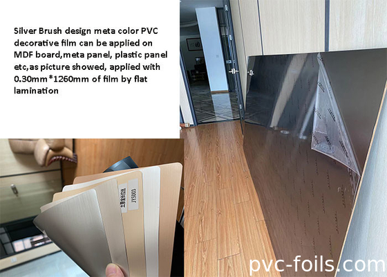 film décoratif de PVC de brosse durable de méta pour la stratification intérieure de panneau