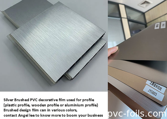 argenté métallique de film décoratif ignifuge de PVC de 1240mm balayé