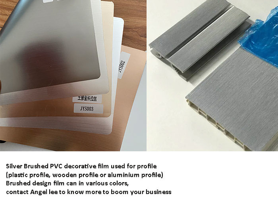 PVC balayé argenté métallique enveloppant le film pour anti de profil de cadre rayé