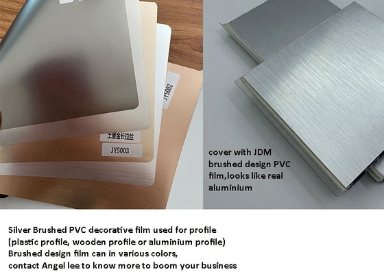 PVC auto-adhésif enveloppant le film pour le profil en aluminium en plastique en bois
