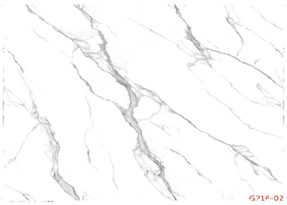 Film de marbre blanc de PVC de ROHS 0.50mm pour les meubles intérieurs Front Decoration