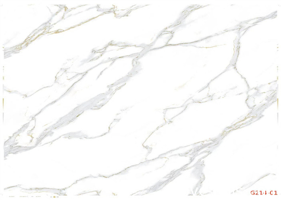 Film de marbre blanc de PVC de ROHS 0.50mm pour les meubles intérieurs Front Decoration