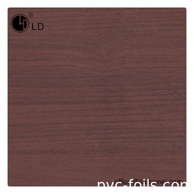 Film décoratif en bois 0.12mm de PVC de couleur de Brown d'acajou pour l'emballage en plastique de profil