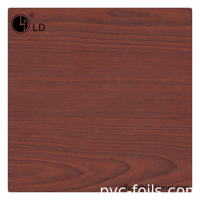 Film décoratif en bois 0.12mm de PVC de couleur de Brown d'acajou pour l'emballage en plastique de profil