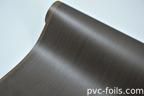 Foshan Feuille décorative en PVC à grains de bois sur mesure pour portes à membrane