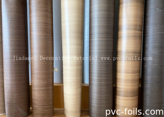 0.18mm Golden Oak Wood Grain PVC film de meuble pour l'emballage de profilés en plastique