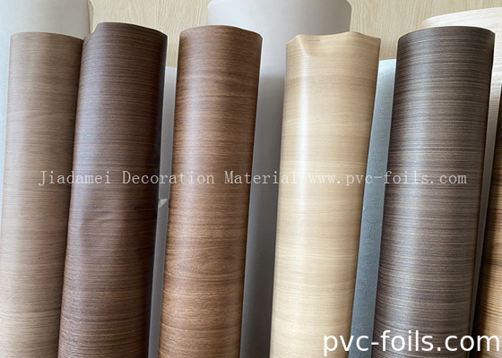 0.18mm Golden Oak Wood Grain PVC film de meuble pour l'emballage de profilés en plastique