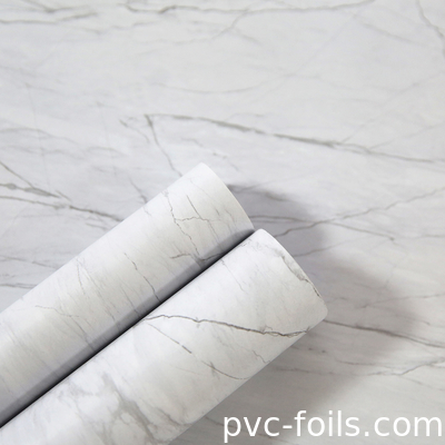 Film de stratification en PVC en marbre hautement brillant pour revêtements de fenêtres en plastique