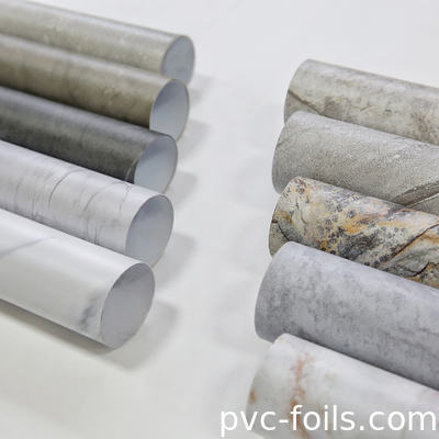 Nouveau design de marbre PVC feuille décorative pour la stratification, presse à membrane