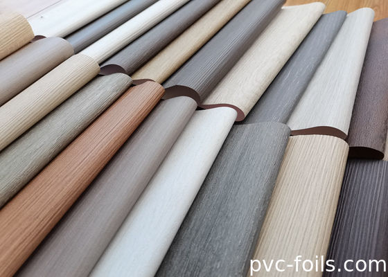 Foshan Grain de bois auto-adhésif PVC autocollants de meubles pour la décoration de surface