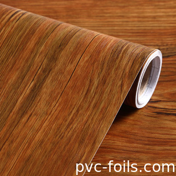 Modèle de bois auto-adhésif en papier PVC décoratif intérieur film vinyle pour MDF