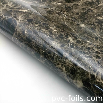 Feuille de membrane en PVC à effet de marbre brillant pour la décoration intérieure