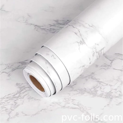 Film laminé PVC à effet marbre durable pour cuisine et meubles anti rayures Finition brillante