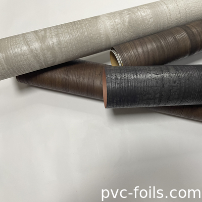0.14mm PVC durable en bois texturé film en relief imperméable à l'eau feuille de stratification décorative pour les meubles