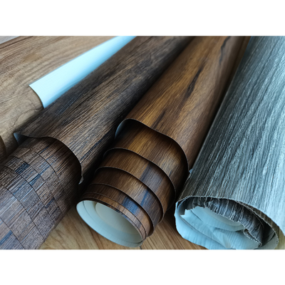 0.35mm Film décoratif en PVC en relief profond en bois foncé Pvc Membrane Foil pour les portes de meubles