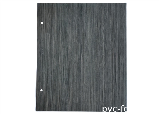 Foil décoratif en PVC en relief de grain de bois noir pour porte d'armoire en MDF