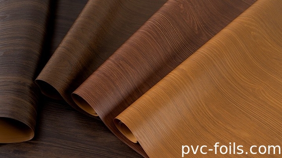 Italie Film décoratif de meubles en bois en PVC pour portes - Design en bois d'imitation à l'huile mixte