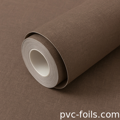 Texturage du tissu Couleur solide Texturage en PVC Auto-adhésif Couverture murale Pour la décoration intérieure des murs