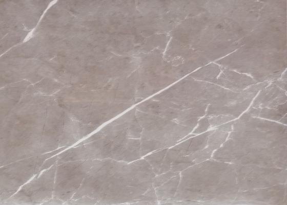 Film de PVC de Grey Marble High Gloss pour le panneau de mur de forces de défense principale