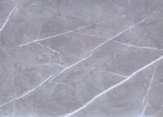 Film de PVC de Grey Marble High Gloss pour le panneau de mur de forces de défense principale