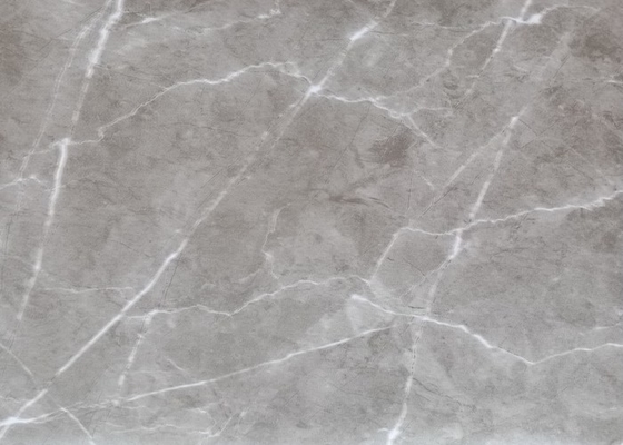Film de PVC de Grey Marble High Gloss pour le panneau de mur de forces de défense principale