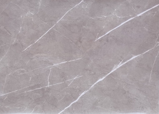 Film de PVC de Grey Marble High Gloss pour le panneau de mur de forces de défense principale