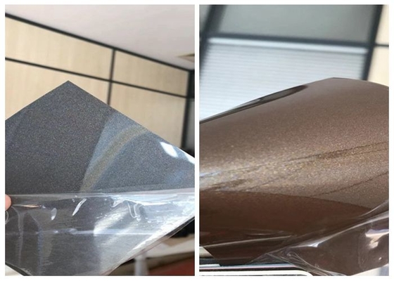 gris à haute brillance métallisé par 0.5mm de petit pain de film de PVC