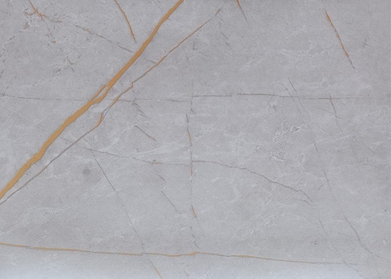 Café de table d'aluminium décoratif de PVC de marbre de film de Grey Gloss White Self Adhesive