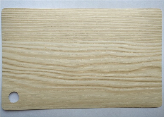 La cuisine de porte de feuille en cpv de presse de membrane a enveloppé la texture en bois de Cabinet