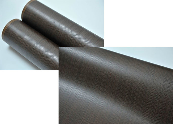 Ruloir en membrane 3D en Pvc en relief Noir Grain de bois Largeur 1400 mm