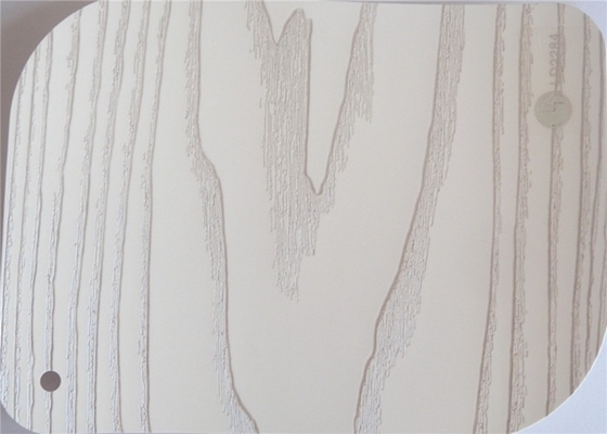Haut décor en bois blanc brillant d'aluminium de grain de PVC pour des portes de Cabinet
