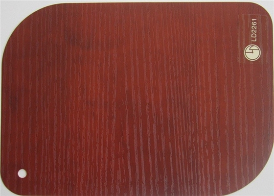 Enveloppe décorative de tuyau de rideau en aluminium de film de PVC de grain en bois non adhésif